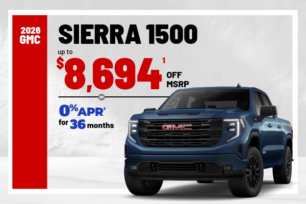 2026 GMC Sierra 1500 - save up to $8694 or 0% APR