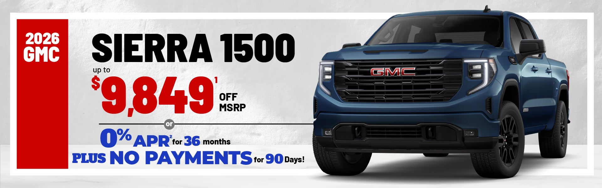 2026 GMC Sierra 1500 - save up to $9849 or 0% APR