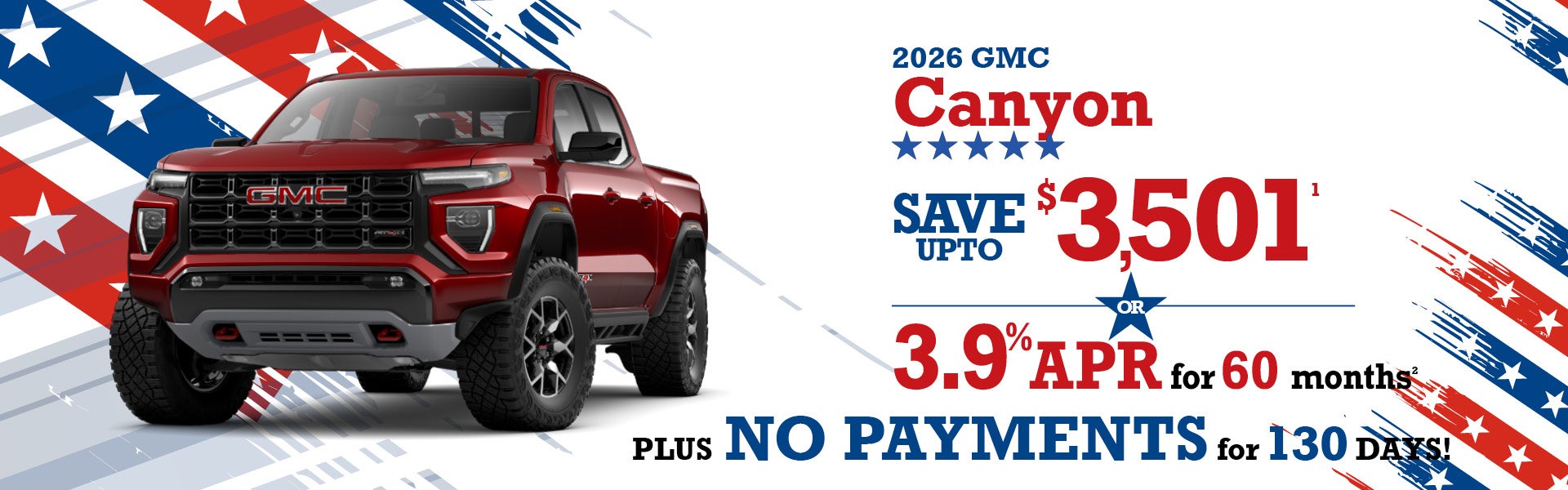 2026 GMC Canyon - save up to $3501 or 3.9% APR for 60 month