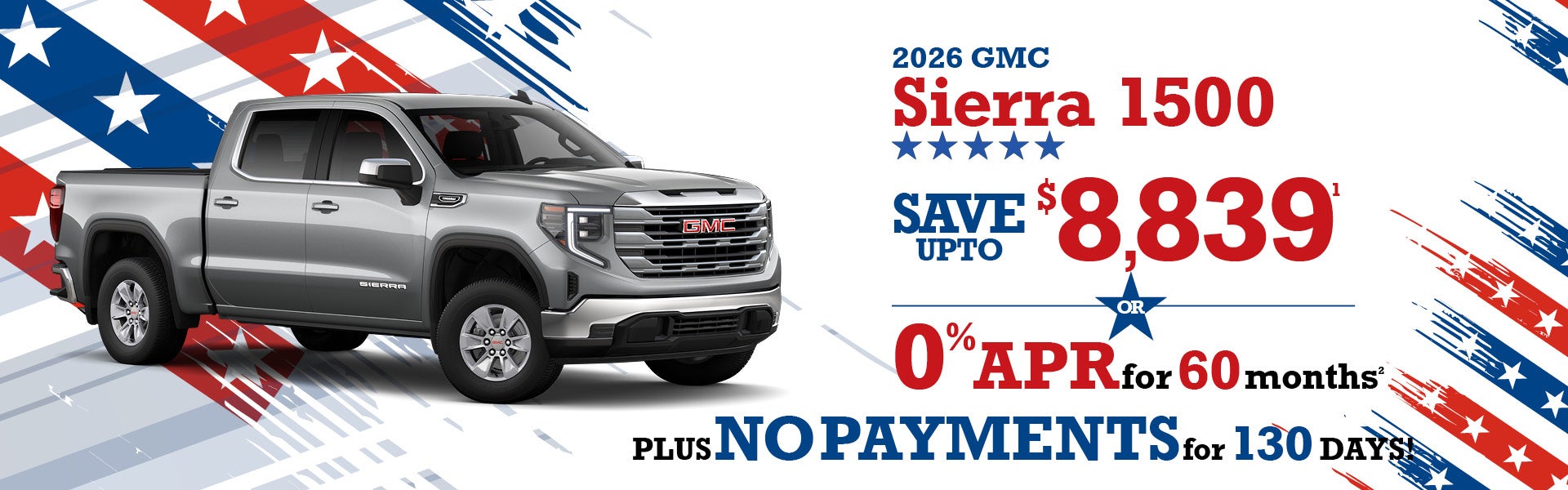 2026 GMC Sierra 1500 - save up to $8839 or 0% APR
