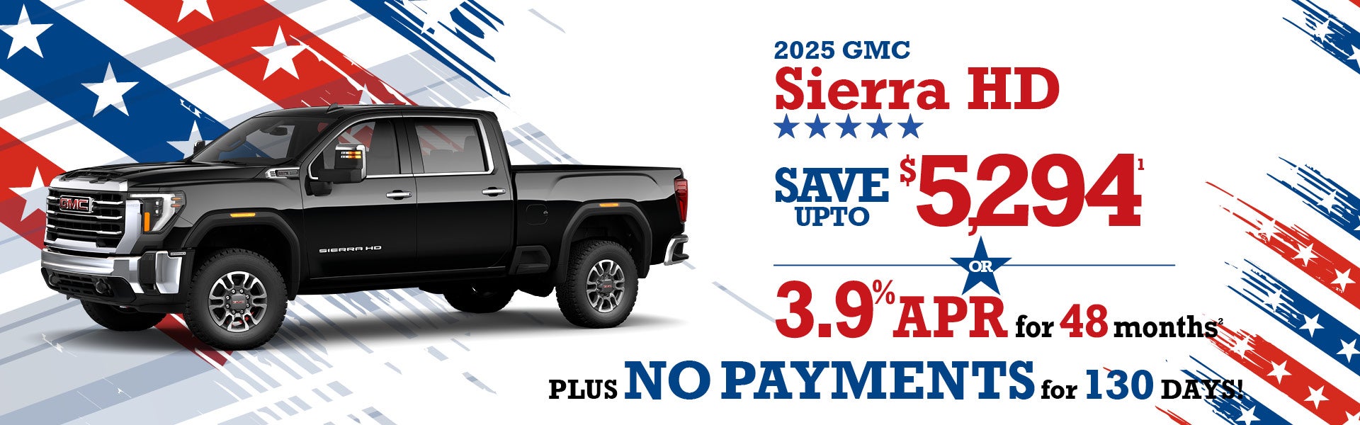 2025 GMC Sierra HD - up to $5294 off MSRP or 3.9% APR/48 