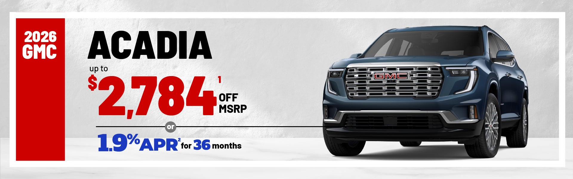 2026 GMC Acadia - up to $2784 off MSRP