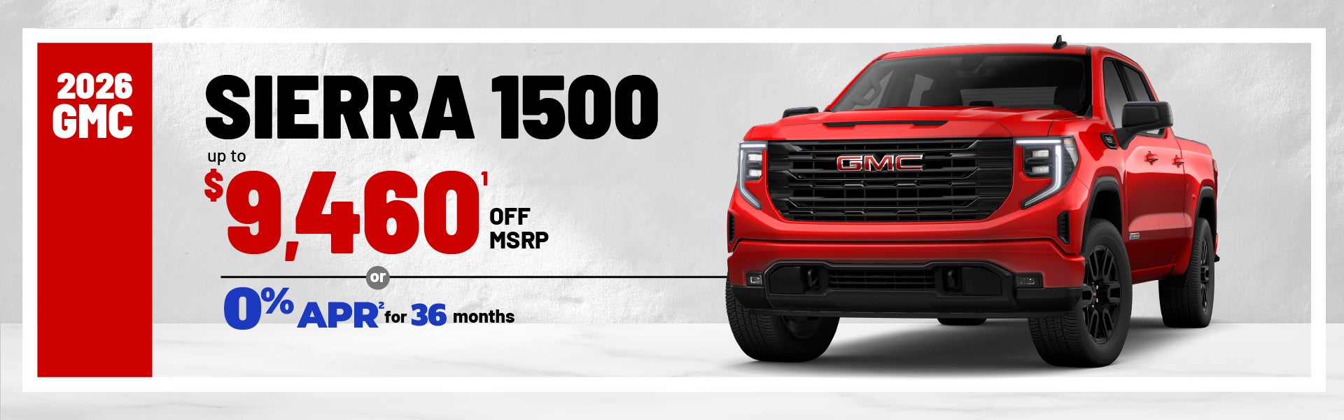 2026 GMC Sierra 1500 - save up to $9460 or 0% APR
