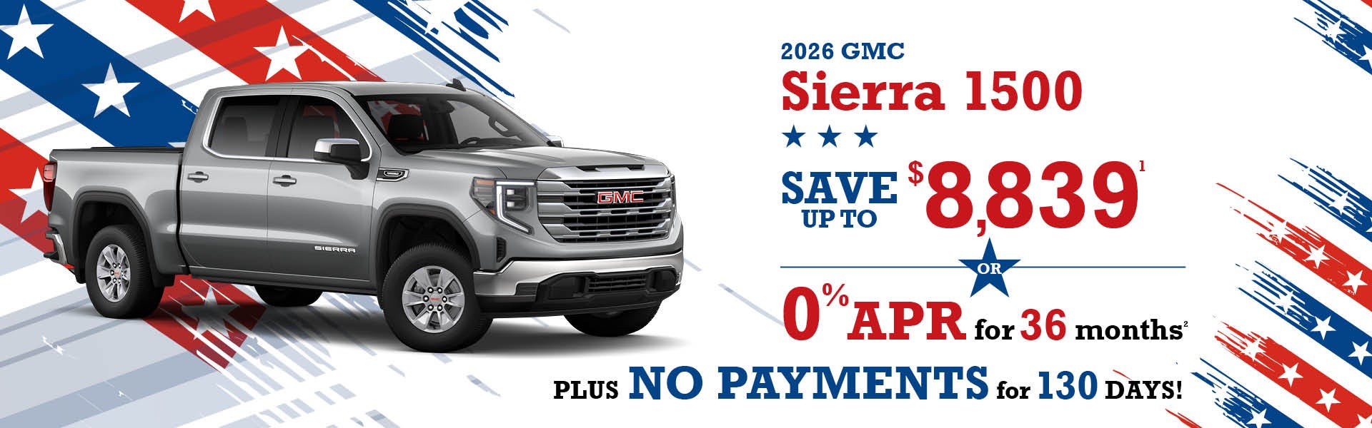 2026 GMC Sierra 1500 - save up to $8839 or 0% APR