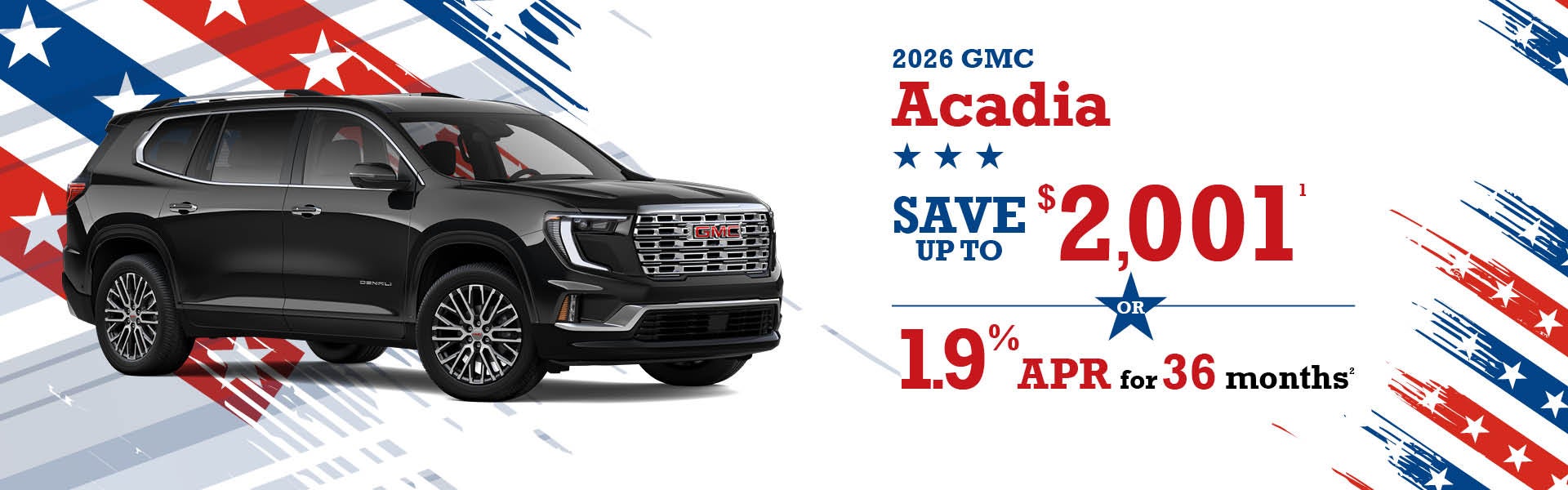2026 GMC Acadia - up to $2001 off MSRP