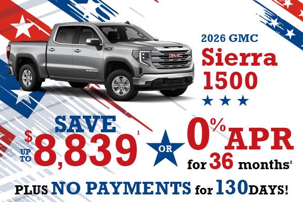 2026 GMC Sierra 1500 - save up to $8839 or 0% APR